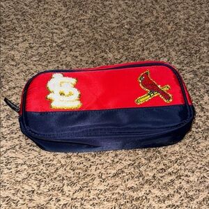 Red and Navy Zip Pouch Bag - cardinals